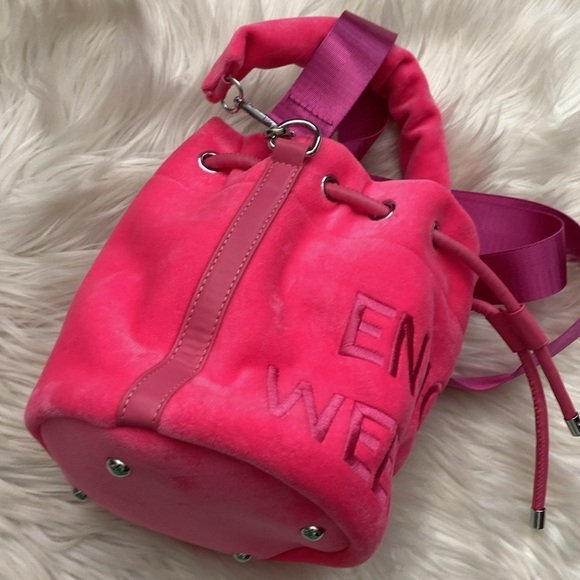 Pink velour Bucket Bag/purse - Picture 4 of 10